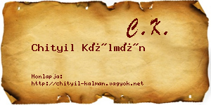 Chityil Kálmán névjegykártya